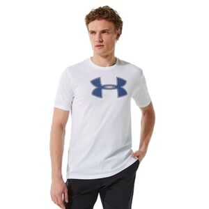 Under Armour men's white Big logo short Sleeves t- shirt size LG